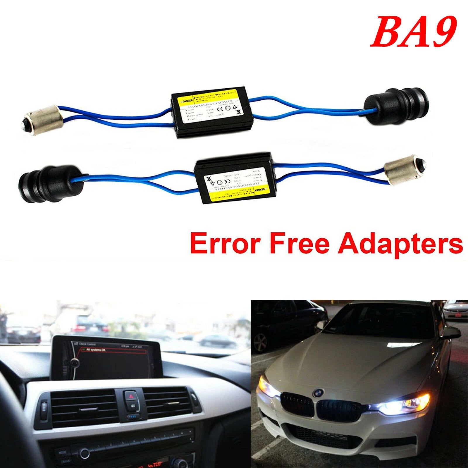 Error-Free Wiring Adapters for LED Parking/Backup Lights for BA9 64132 64136