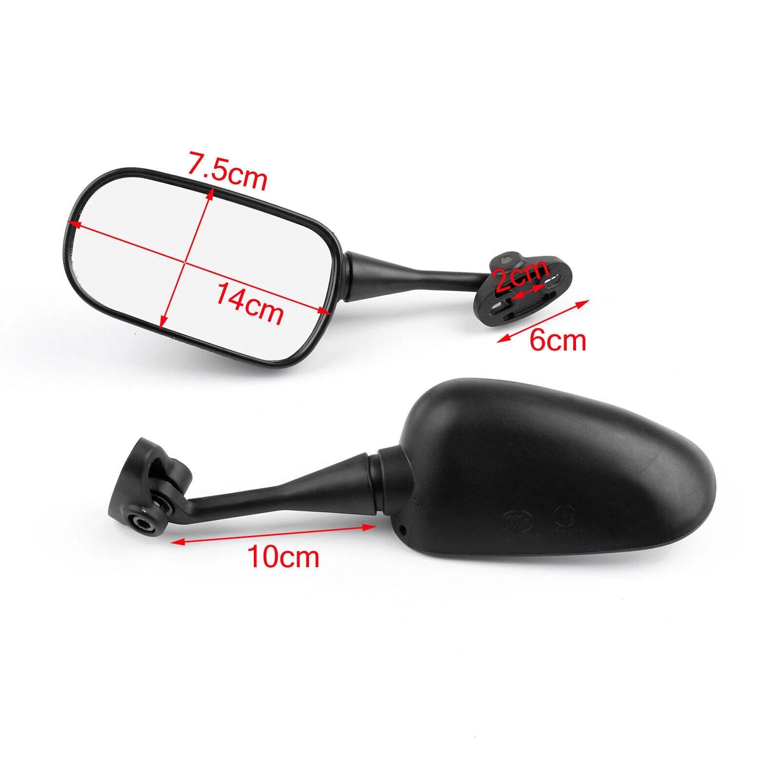 Pair Rear View Mirrors for Honda VTR1000 (1998–2006) CBR600 (2001–2007)