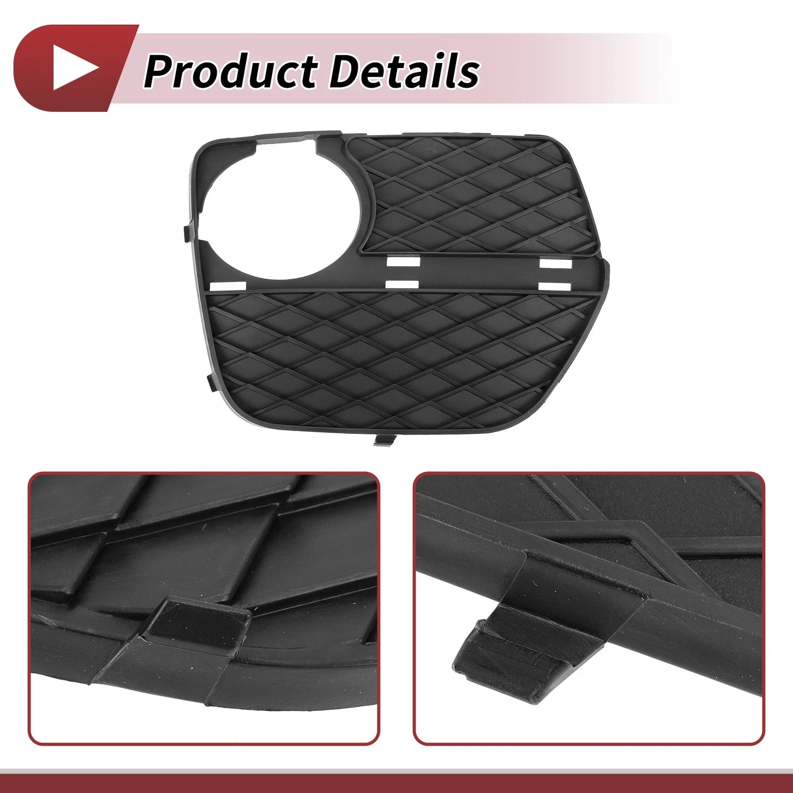 1 Pc Fog Light Grill for BMW X6 (2012–2014) No. 51117312606 Black