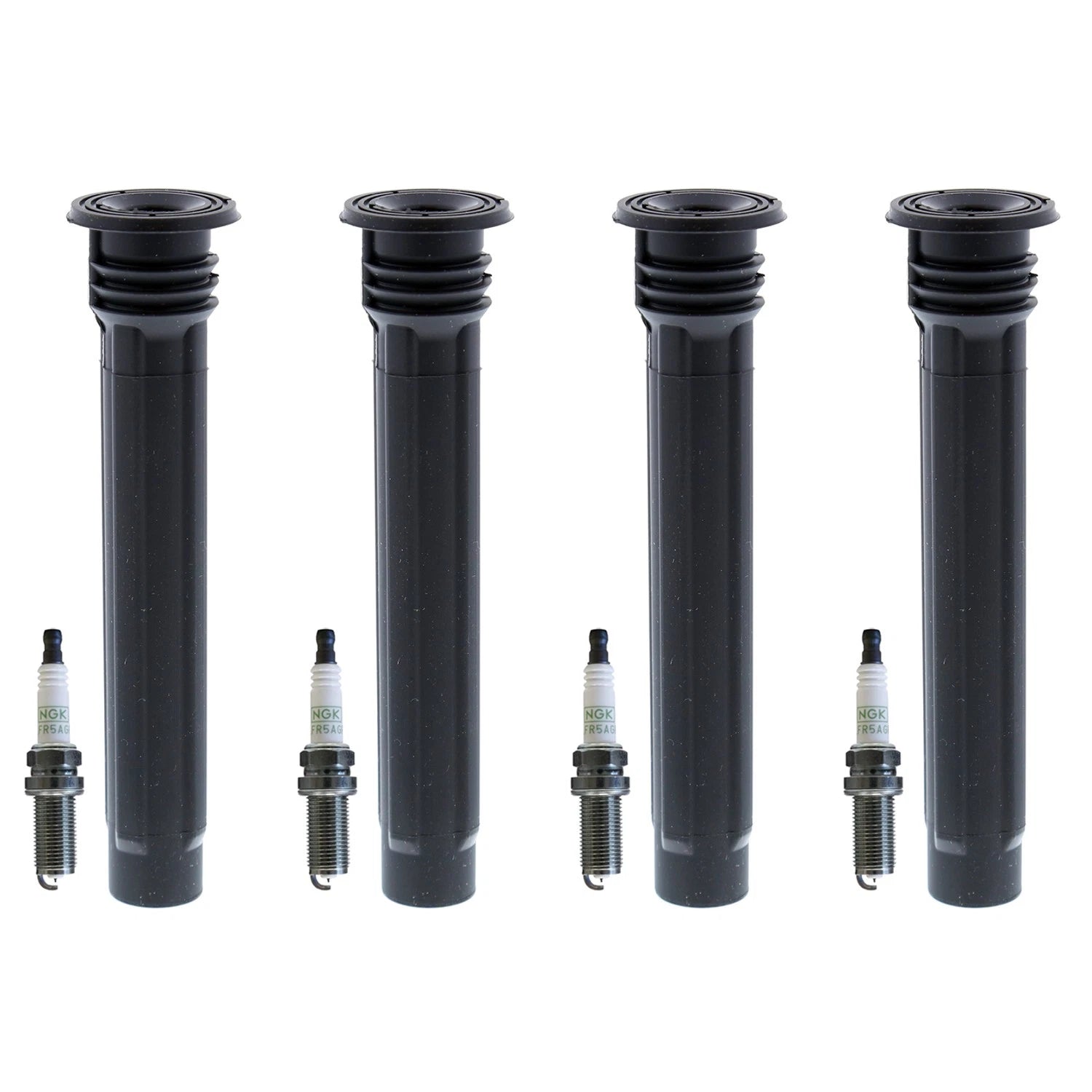 Set of 4 NGK G-Power Platinum Spark Plugs & Denso Coil Boots for Dart (2013–2016)