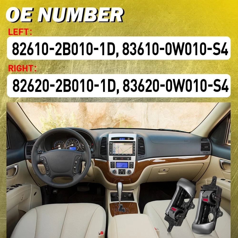 Pair Interior Door Handles for Hyundai Santa Fe (2007-2012)