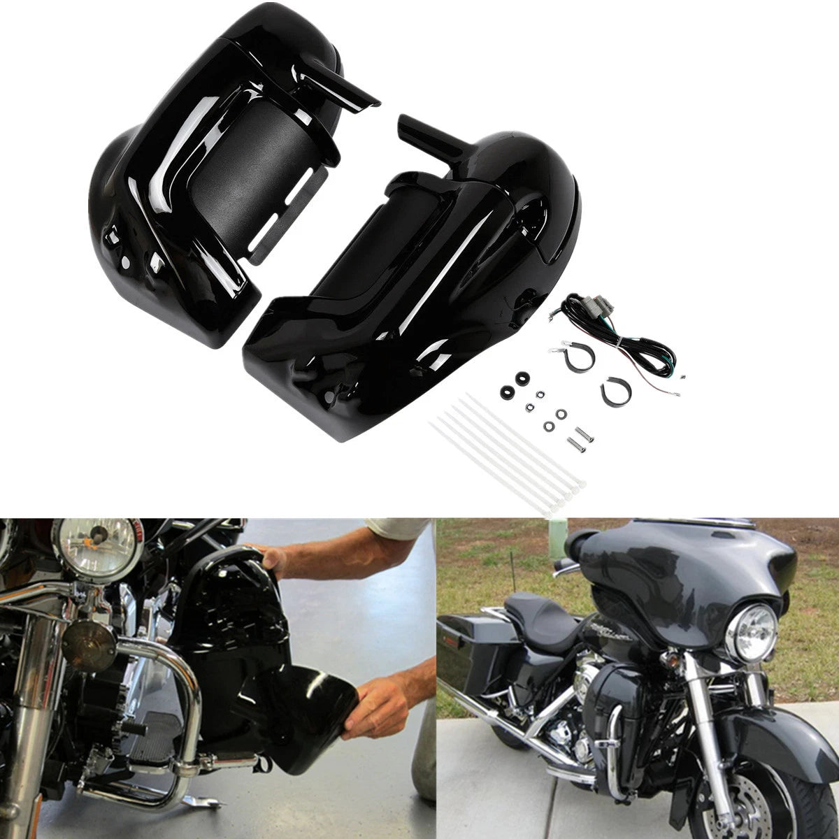 Lower Vented Fairing & Speakers Glove Kit for Harley Touring Street Glide (1983–2013)