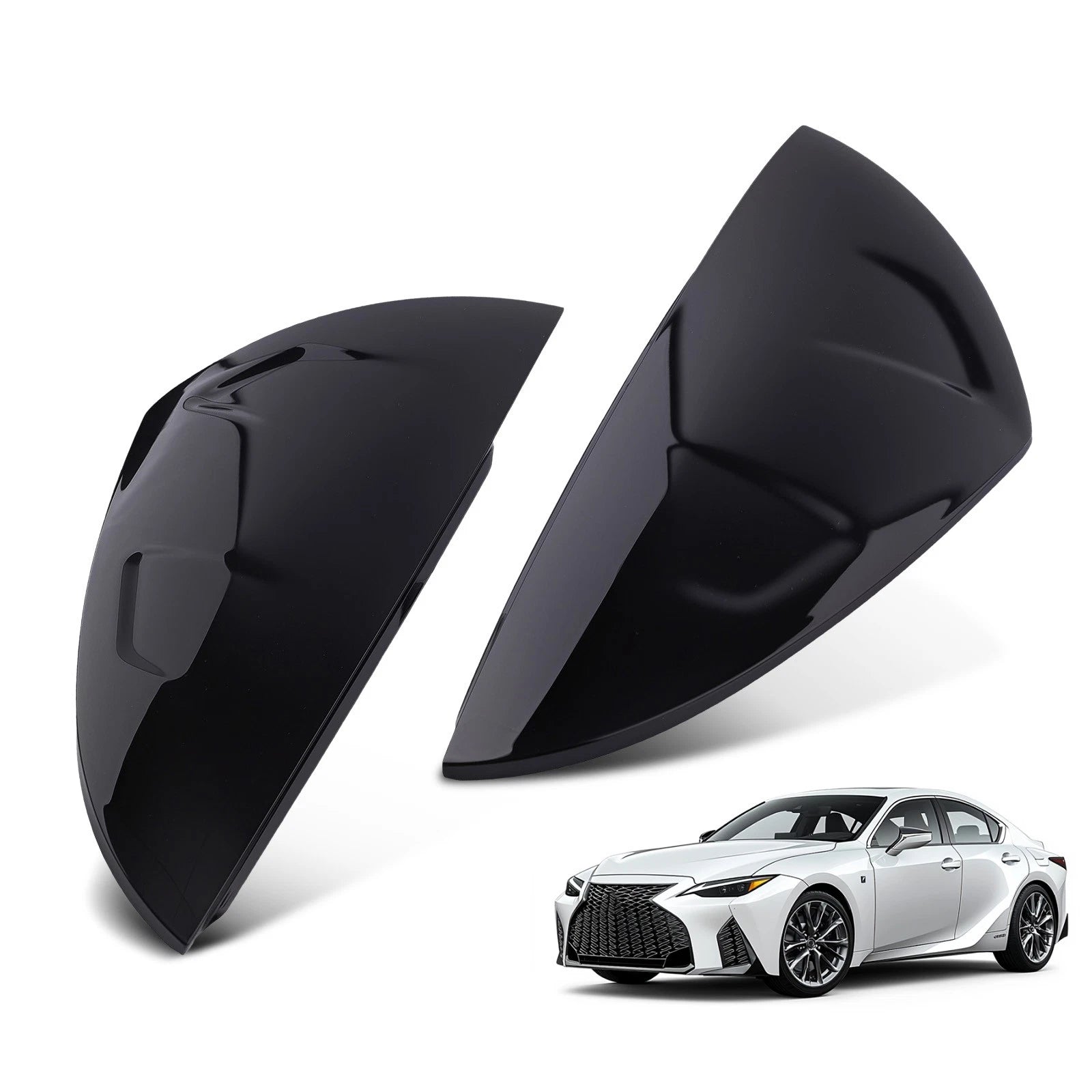 Side Mirror Cover Caps for Lexus IS300/IS350/IS500 (2021–2024) 87940-06C40 Black