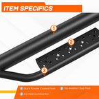 3" Tubing Side Step Nerf Bar Running Board for Silverado/Sierra (2007–2019)