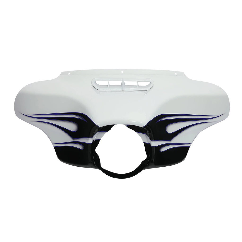 Outer Fairing for Harley FLHT FLHX (2014–2023) White Amethyst Black Licorice Flames