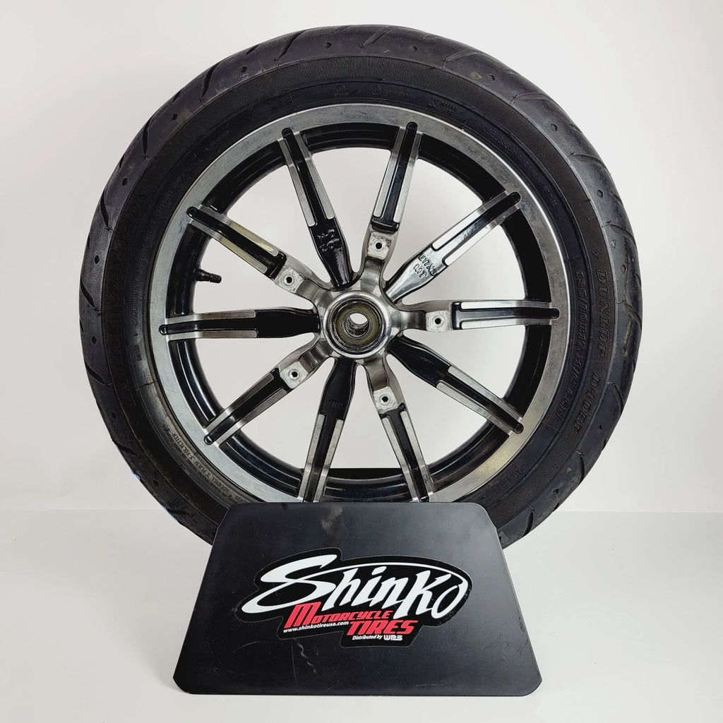 OEM Front Wheel & Tire Impeller 17"x3" Contrast Cut for Harley Touring (2009–2024)