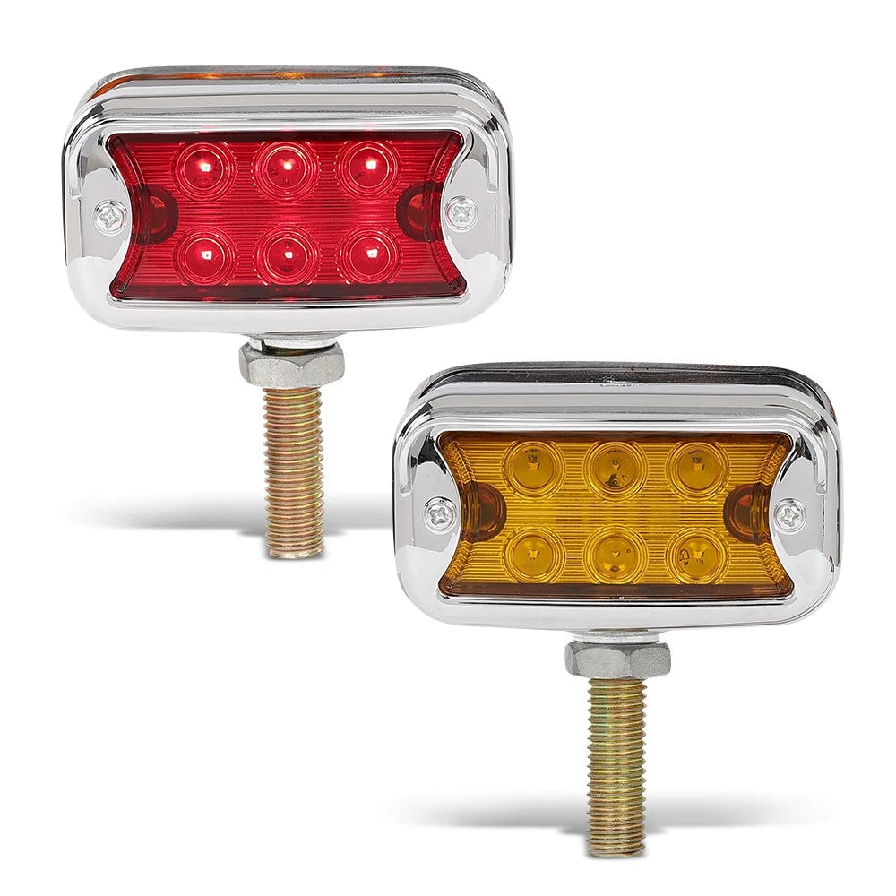 2X Dual Face Amber Red 12 LED Turn Signal Marker Lights for Truck