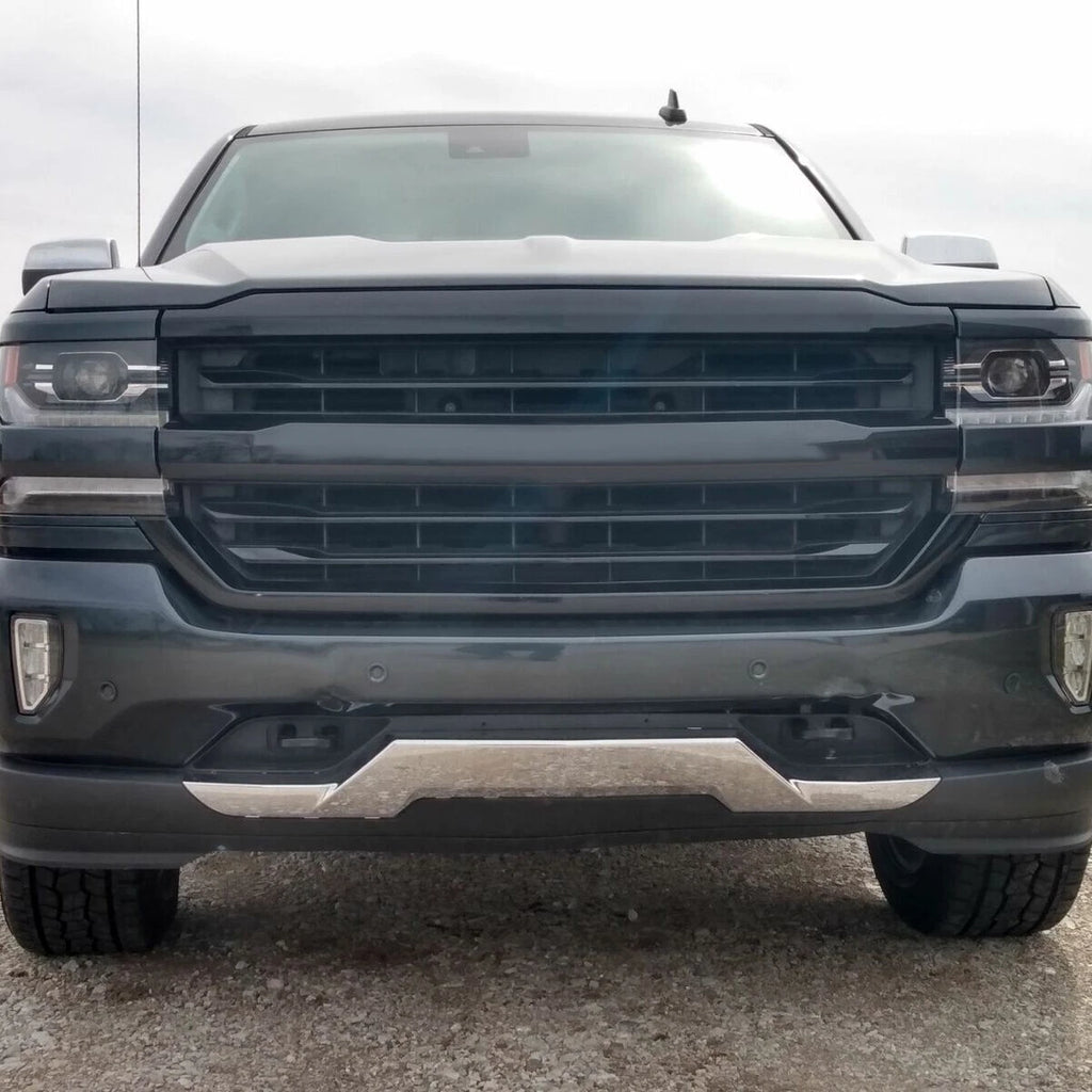 Front Bumper Valance & Chrome Skid Plate for Chevy Silverado 1500 (2016–2019)