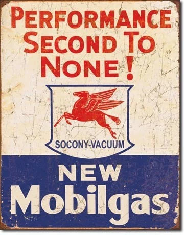 Tin Metal Sign for Garage Replica Mobilgas Gasoline Station (Vintage)