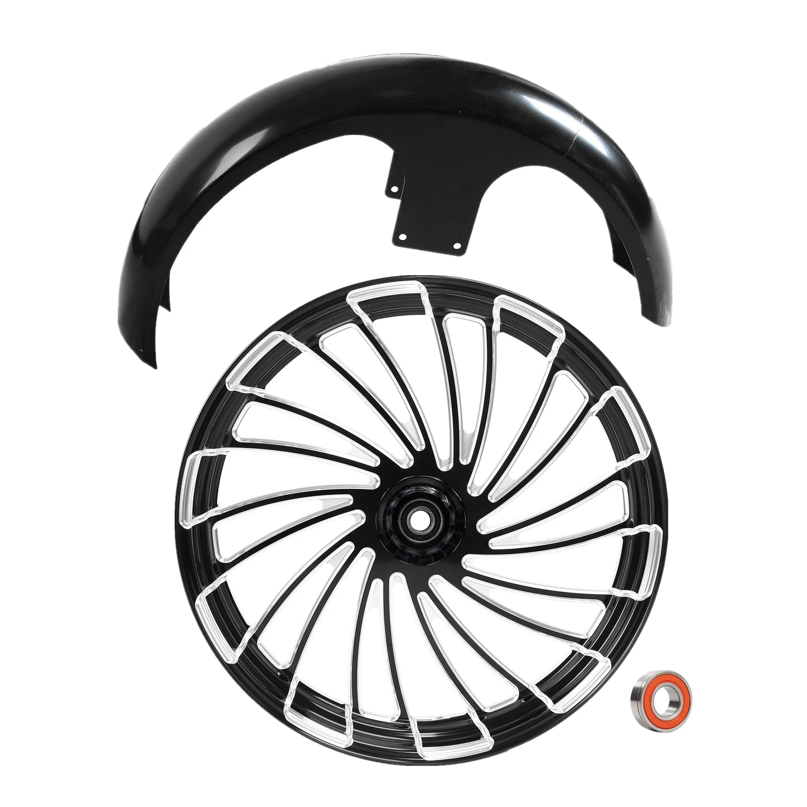ABS 26" Front Wheel Rim Dual Disc Hub & Fender for Harley Street Glide (2008–2025)