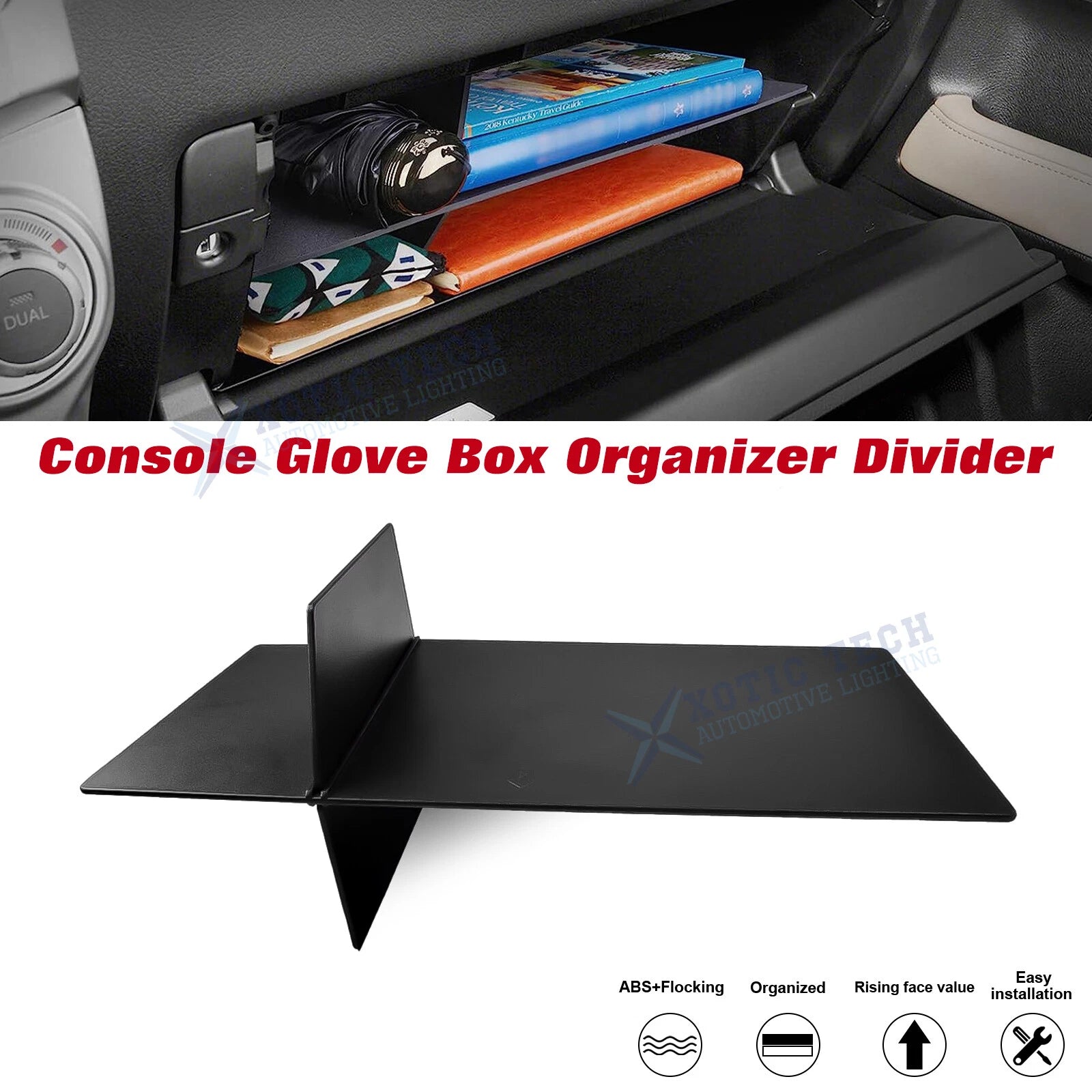 Glove Box Storage Organizer Divider for Toyota 4Runner Lexus GX 460 (2010–2023)