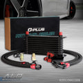 10 Row 10AN Engine Oil Cooler Filter Adapter & Hose Relocation Kit