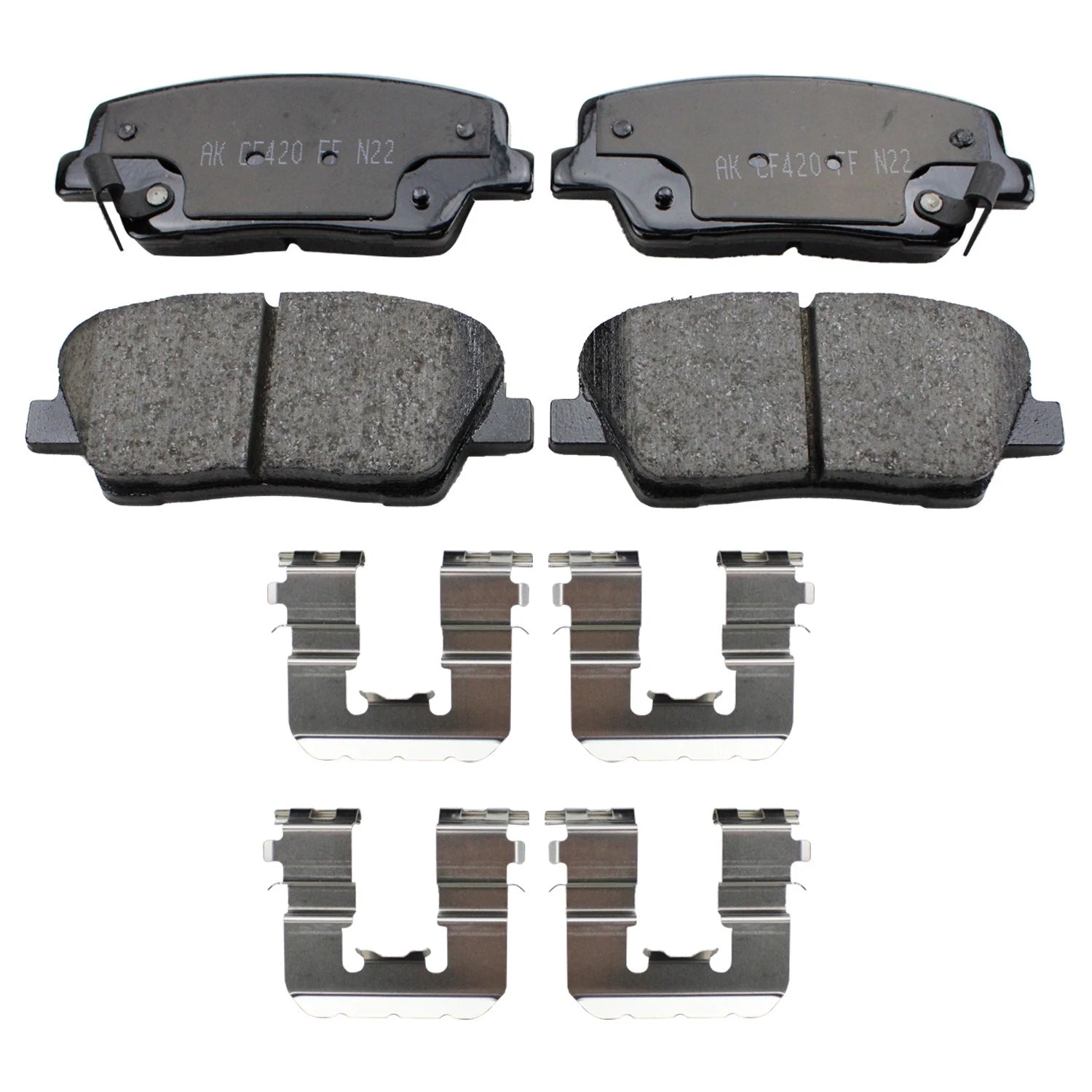 Rear Rotors & Akebono ProACT Ceramic Brake Pads Kit for Santa Fe Sport (2013–2019)