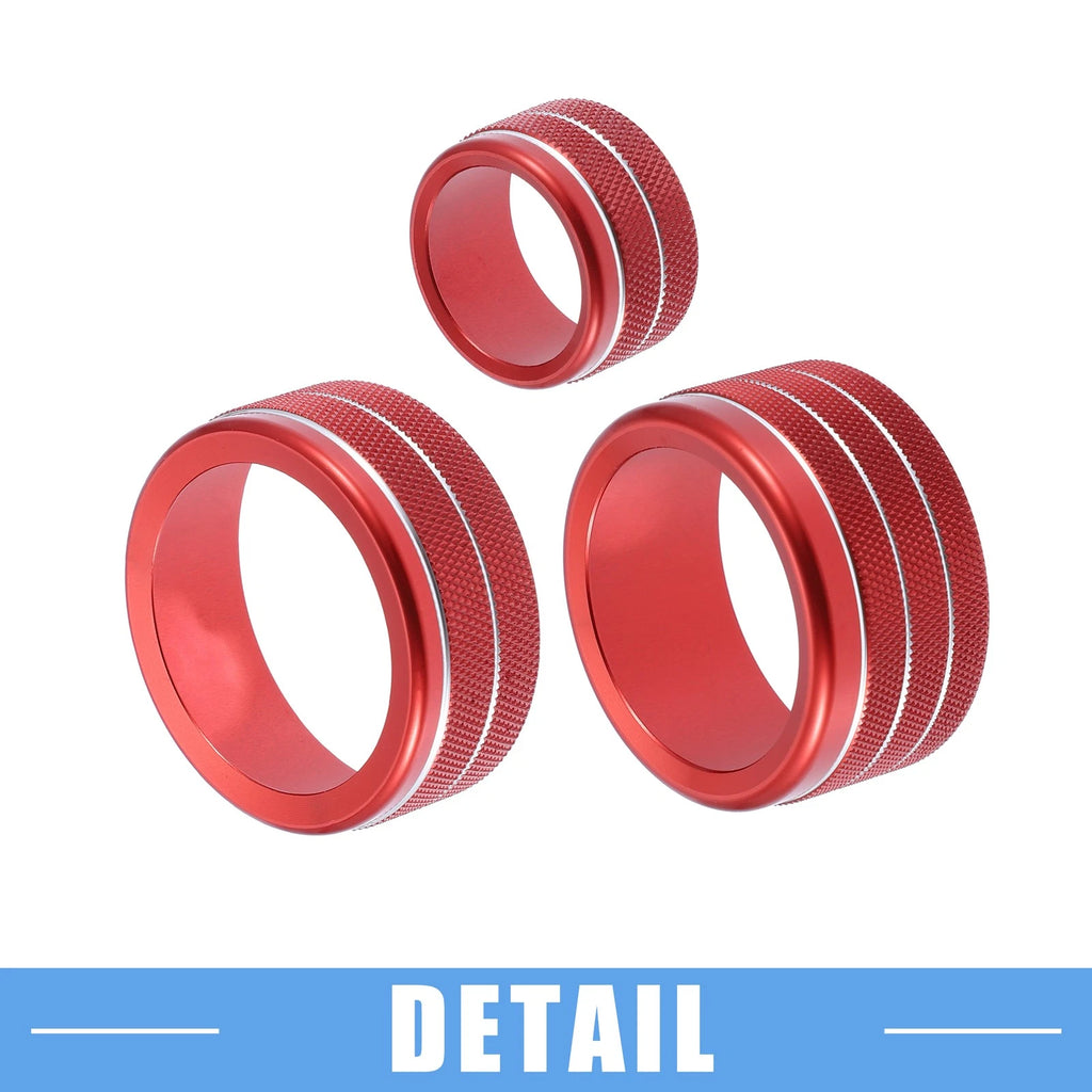 Set of 5 AC Volume 4WD Switch Knob Covers for Toyota Tundra (2014–2021) Red