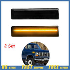 Set of 2 Front Fender Amber LED Marker Lights for Ford Bronco F150 F250 F350 (1980–1986)