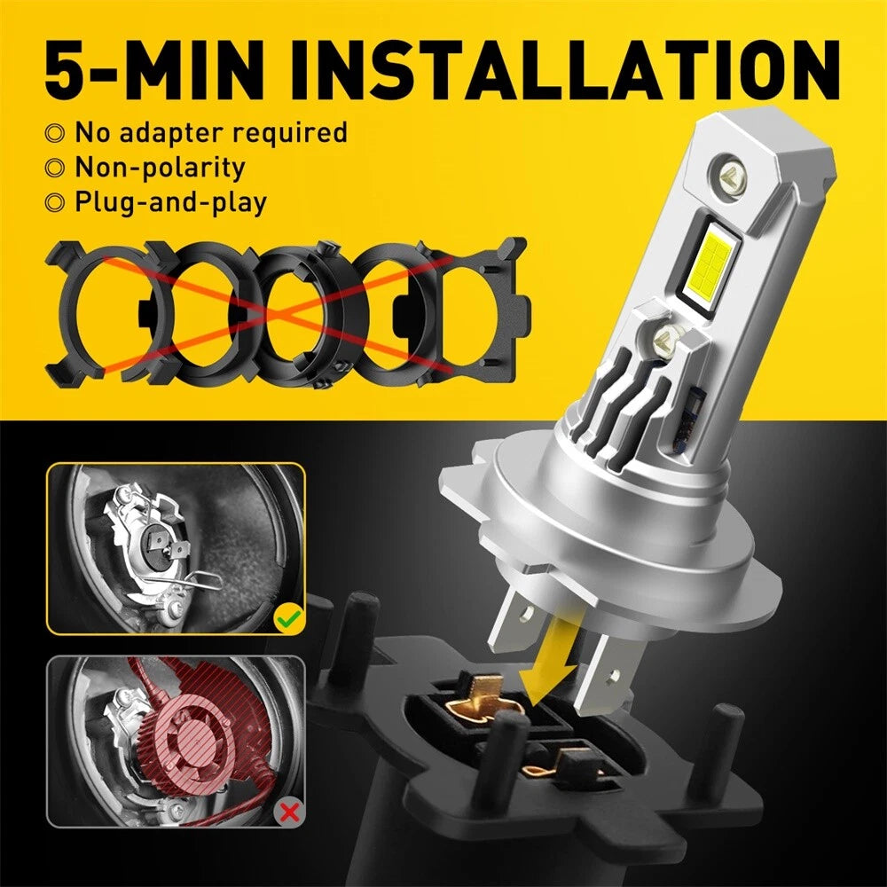 Set of 2 AUXITO H4 9003 LED Headlight Bulbs for High Low Beam