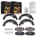 Front Ceramic Brake Pads & Rear Shoes Kit for Scion xD (2008–2014), Toyota Corolla (2009–2019)