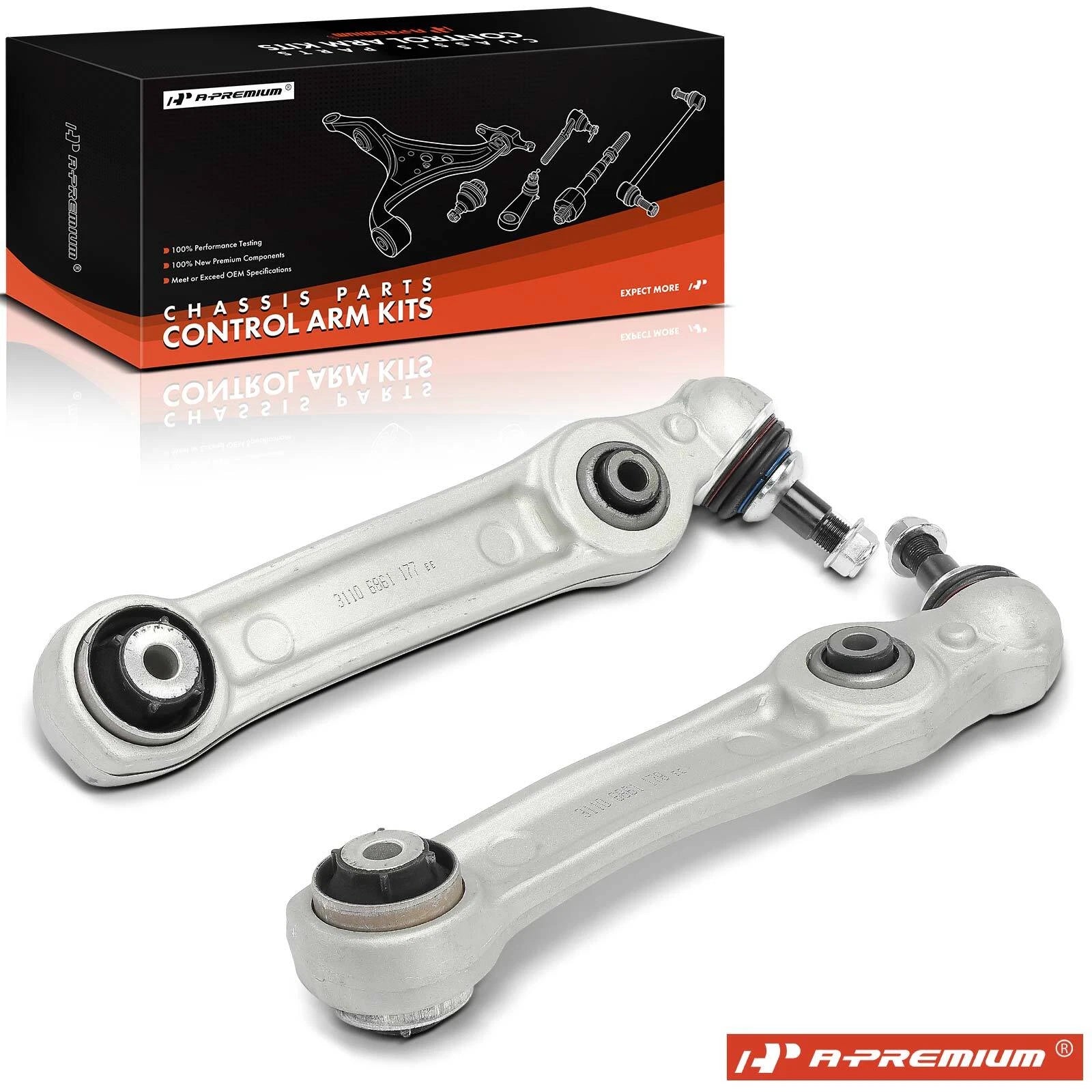 2X Front Lower Rearward Control Arm with Ball Joint for BMW 530i (2001–2006)