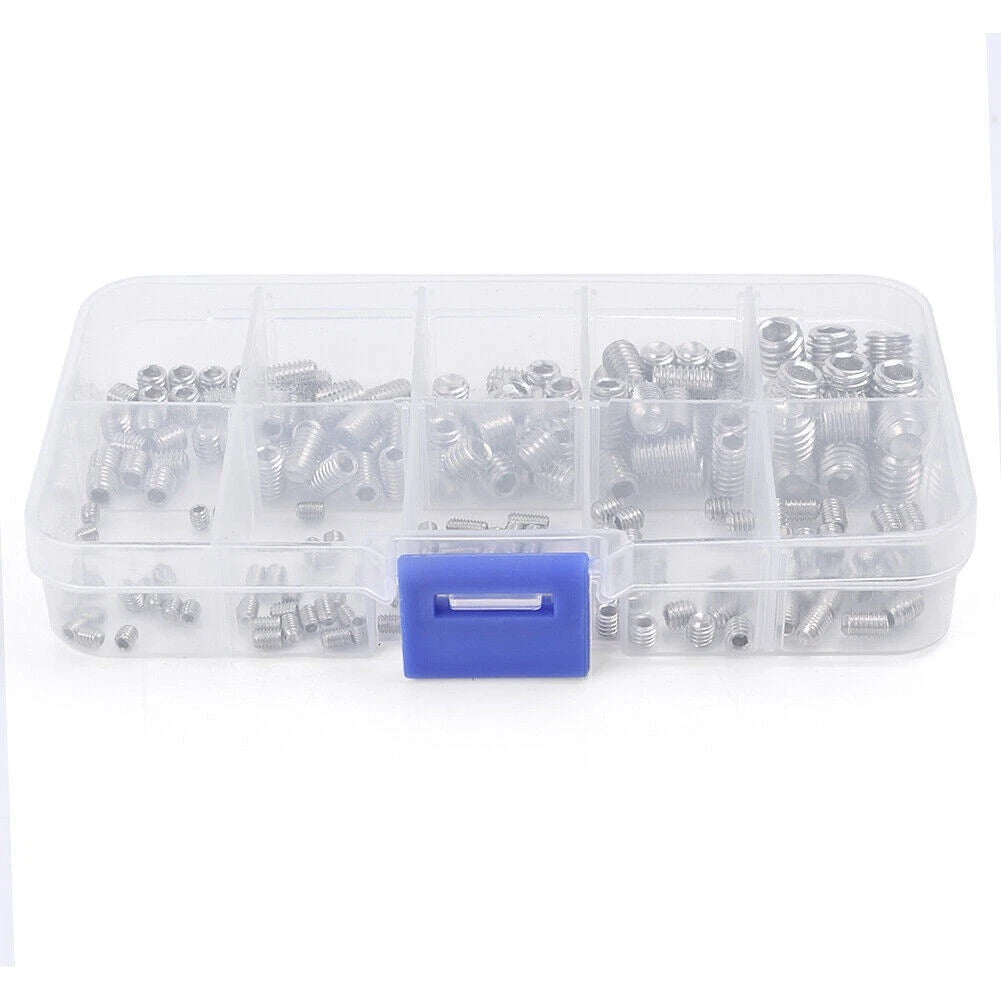 200PC Hex Socket Set Screws Assortment Kit for Automotive (M3 M4 M5 M6 M8)