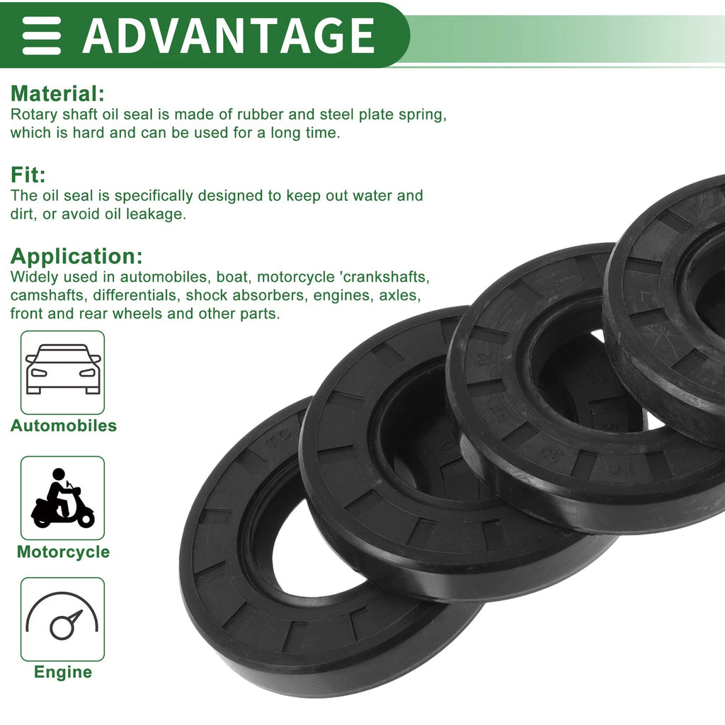 Set of 5 Oil Seal Rotary Shaft Seal NBR Rubber 30x58x10mm