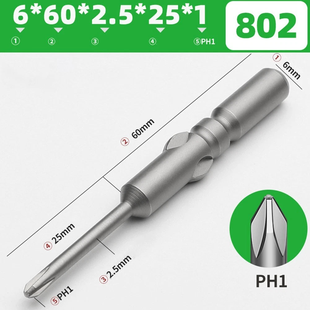 Electric Cross Screwdriver Bit Set of 3 for PH0 PH1 PH2 Screws