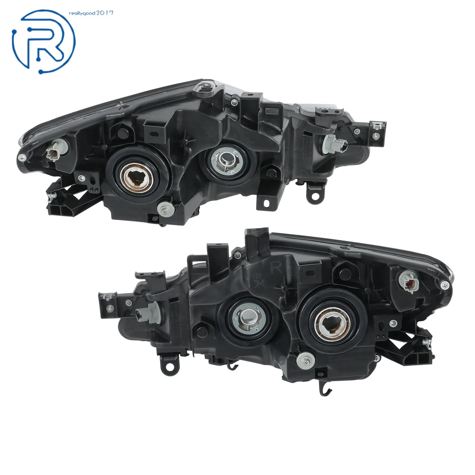 Set of 2 Halogen Headlights Assembly for Nissan Murano (2009-2014) Black