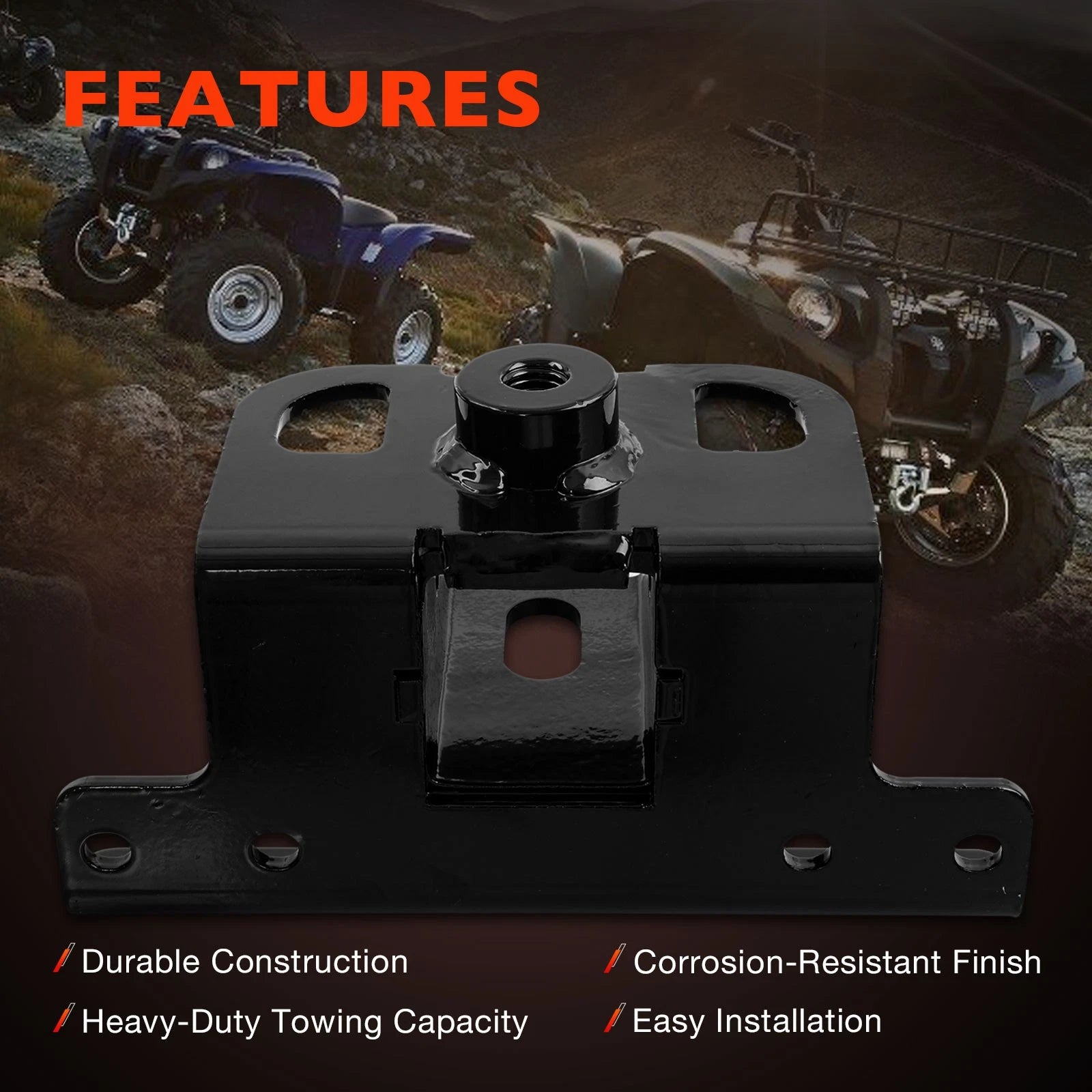 2" Rear ATV Receiver Hitch Adapter for Yamaha Grizzly Kodiak (2007-2023)