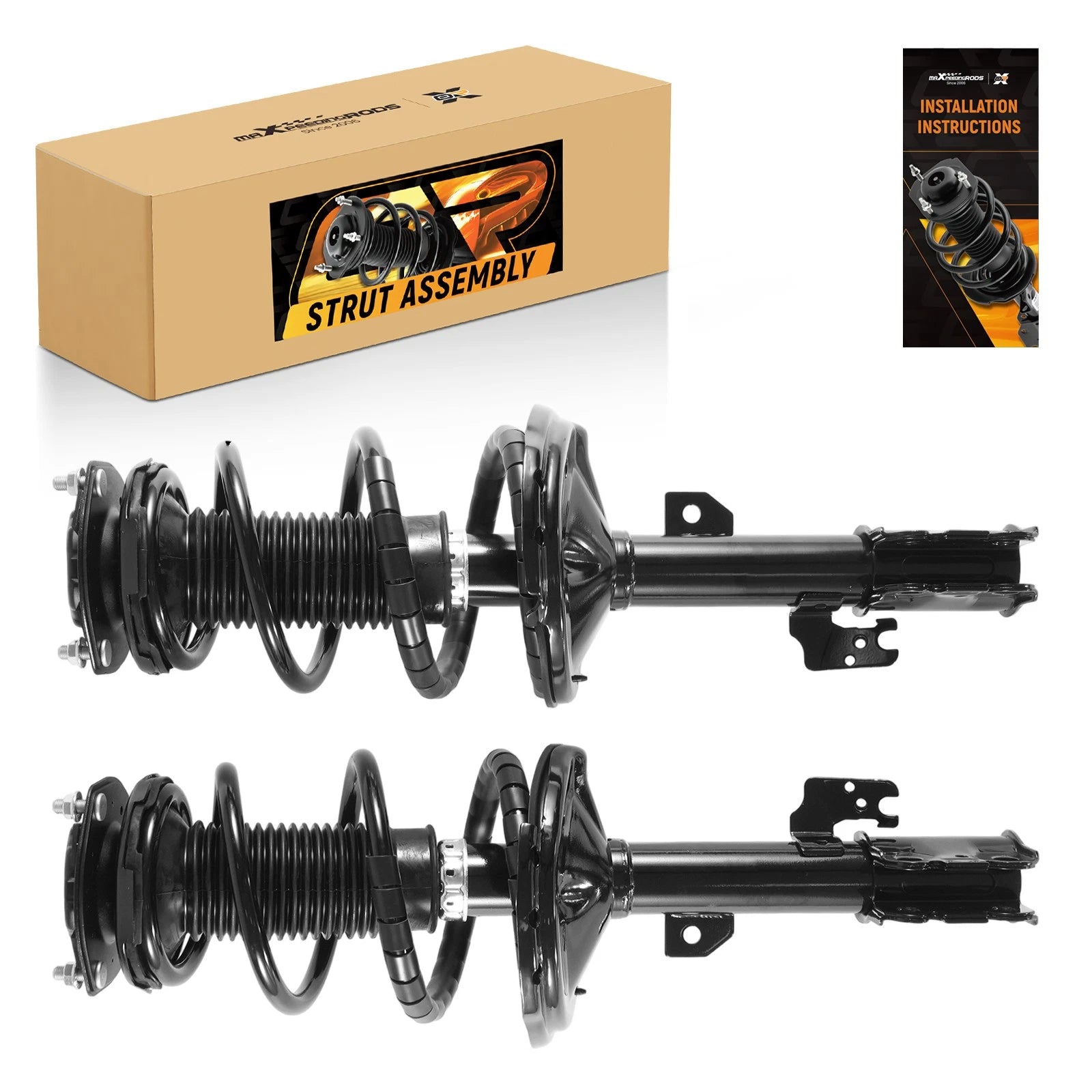 Set of 2 Front Complete Struts Assembly with Spring for Toyota Highlander (2004–2007)