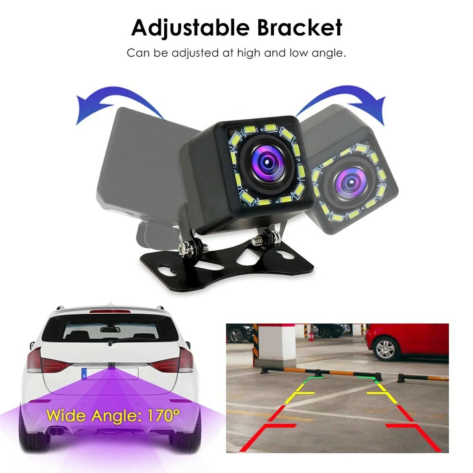 12 LED Car Rear View Backup Color Parking Camera for KIA
