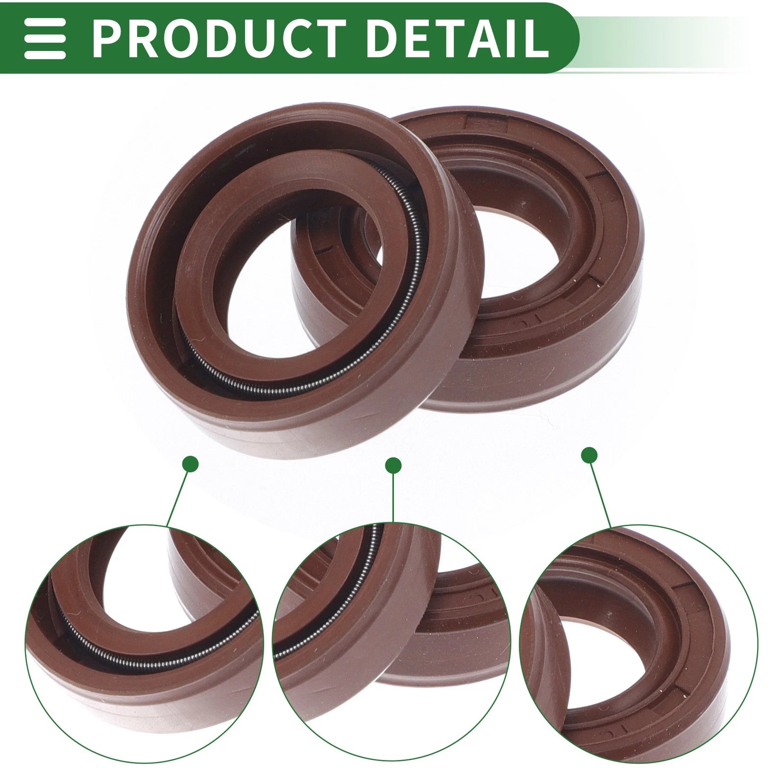 Set of 5 Oil Seal Rotary Shaft Seal FKM Rubber 15x25x7mm