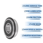 Deep Groove Ball Bearings 62/22NR2RS for Scooter Skateboard (22x50x14mm)