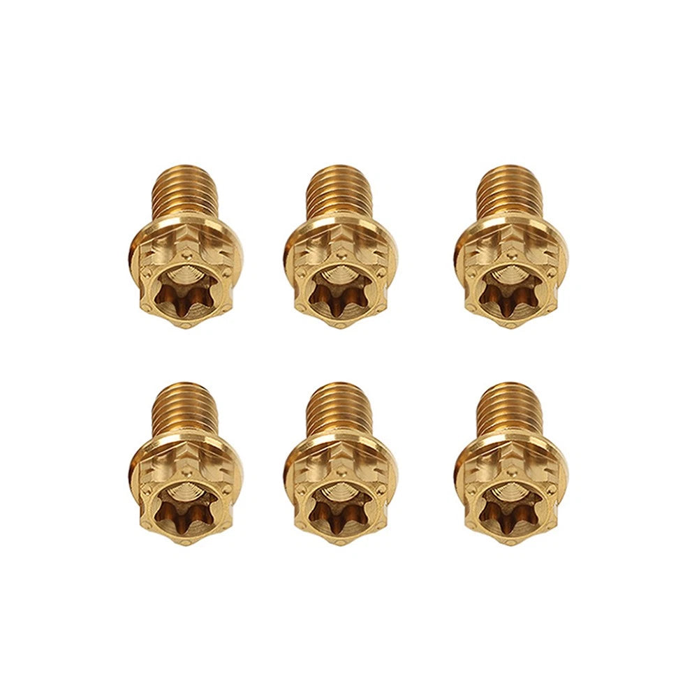 6pcs M10x20mm Titanium Torx Head Flange Screws for Motorcycle Bike