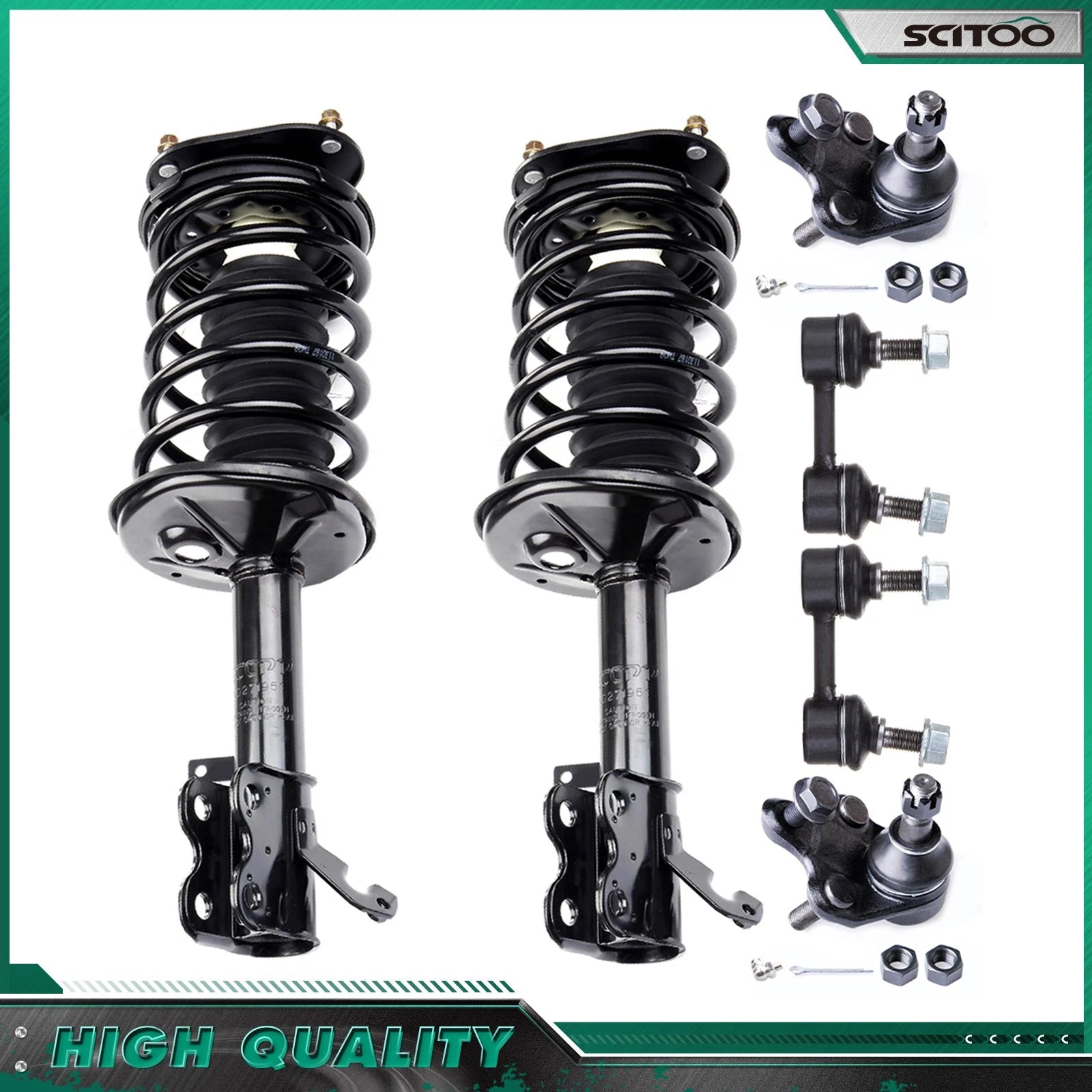 Front Complete Struts Kit with Lower Ball Joints & Sway Bars for Chevy Prizm (1998–2002)