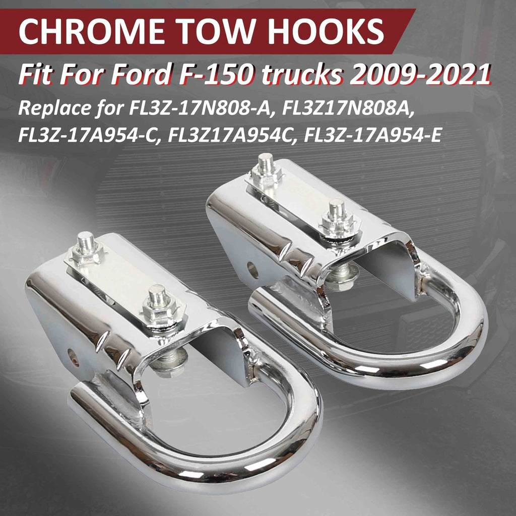 Front Heavy Duty Tow Hooks Kit for Ford F-150 (2004–2024)