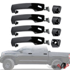Front Rear Outside Door Handle Kit Glossy Black for Toyota Tundra Sequoia (2011–2019)