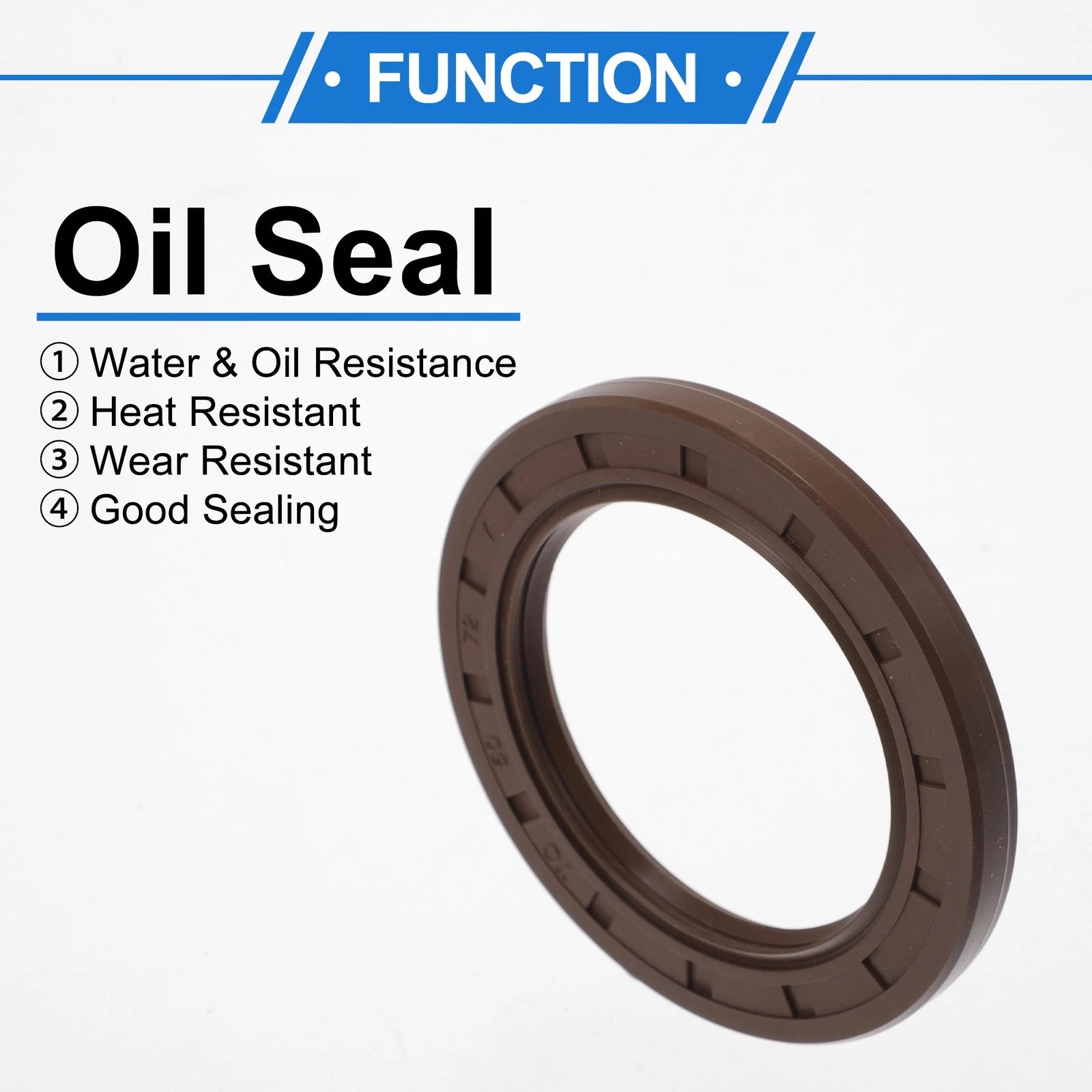 2X Oil Seal Rotary Shaft Seal for Various Models (50x72x7mm) FKM Rubber