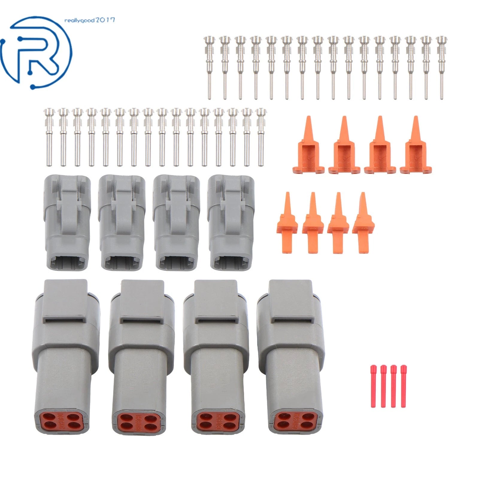 Set of 4 Waterproof DTM 4Pin Connectors for Automotive (Universal)