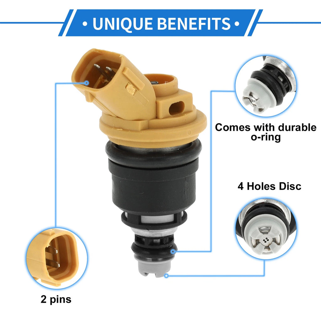 Fuel Injector No. 166005NA0A for Nissan Rogue Hybrid (2017–2019) 1 Pc Black Yellow