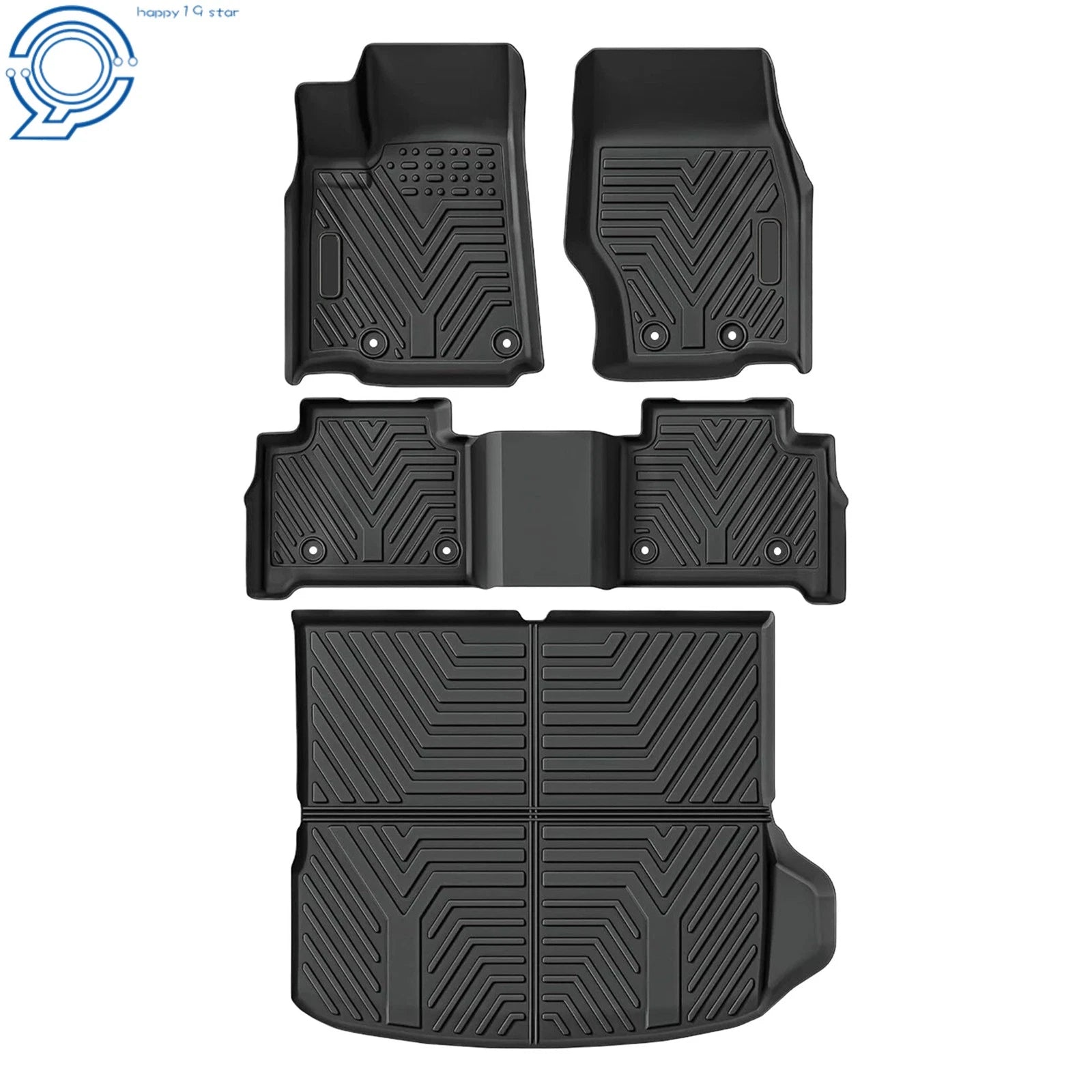 Set of 4 3D All Weather Floor Mats for Jeep Grand Cherokee (2022–2025) TPE