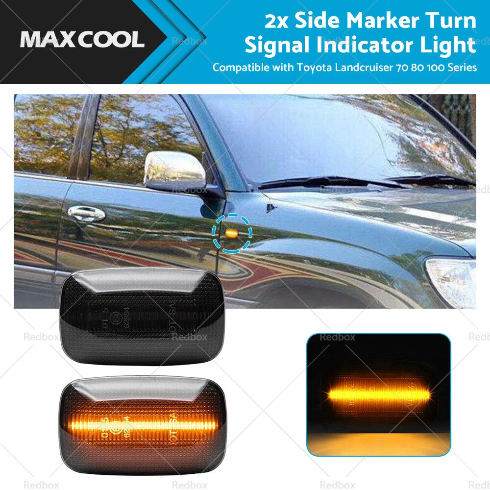 2X LED Side Marker Turn Signal Indicator Light for Toyota Landcruiser