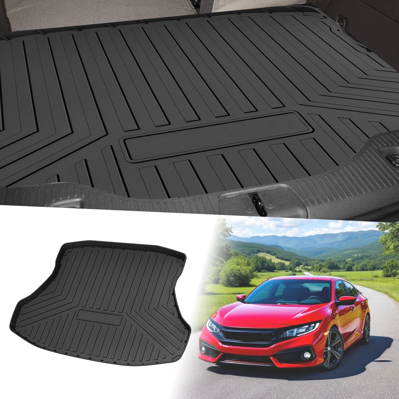 Flat Face Cargo Liner Rear Trunk Mat for Honda Civic (2011–2015) TPE