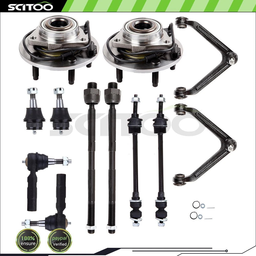 Control Arm Tie Rod End + Wheel Hub Bearing for Dodge Ram 1500 4WD (2002–2005)
