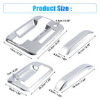 Set of 4 Silver Tone Exterior Door Handle Covers for Ford F150 