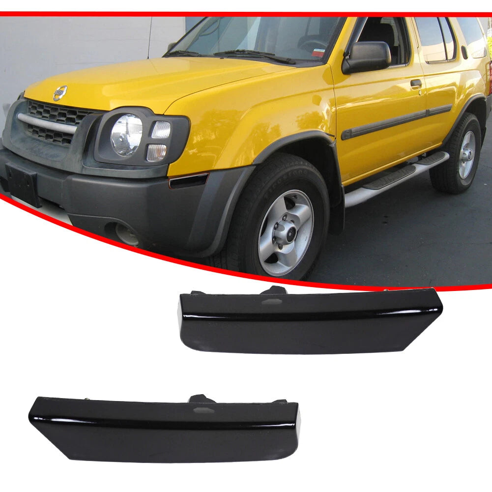 Set of 2 Black Front Corner Side Marker Signal Light Lens for Nissan Xterra