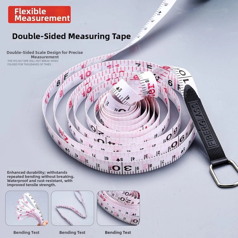 20ft Heavy Duty Tape Measure with Dual Scale and Fiberglass Reinforcement