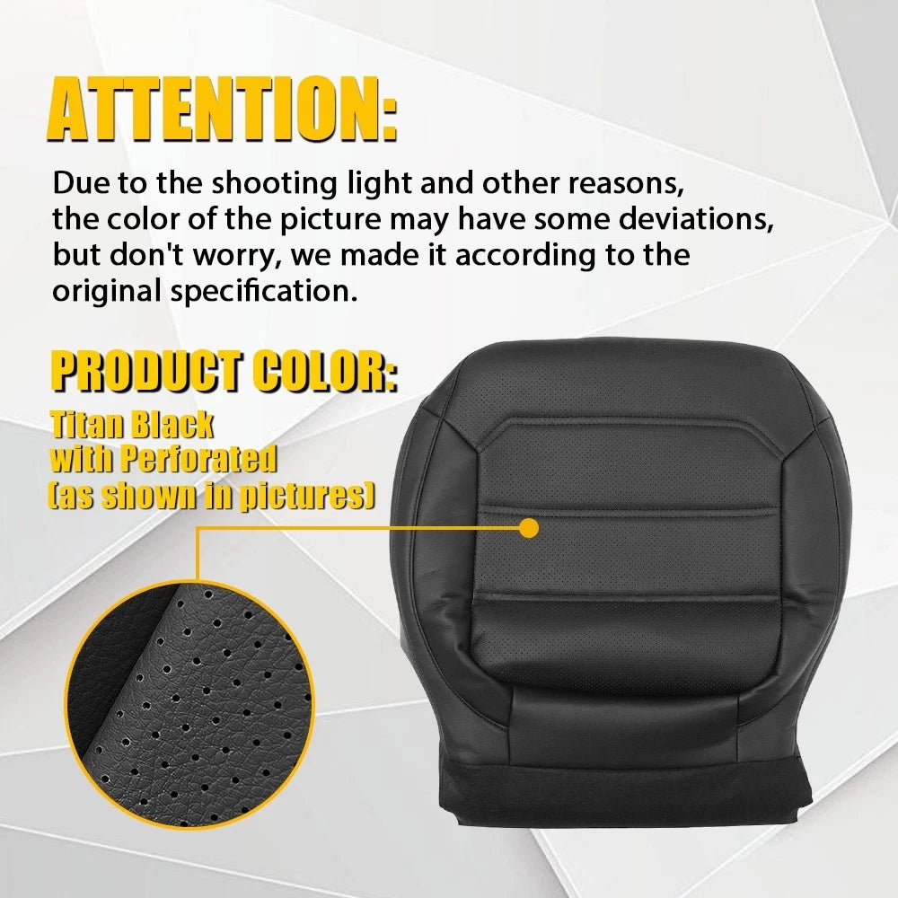 Driver Bottom Leather Seat Cover for Volkswagen Passat (2012–2020) Black Perforated