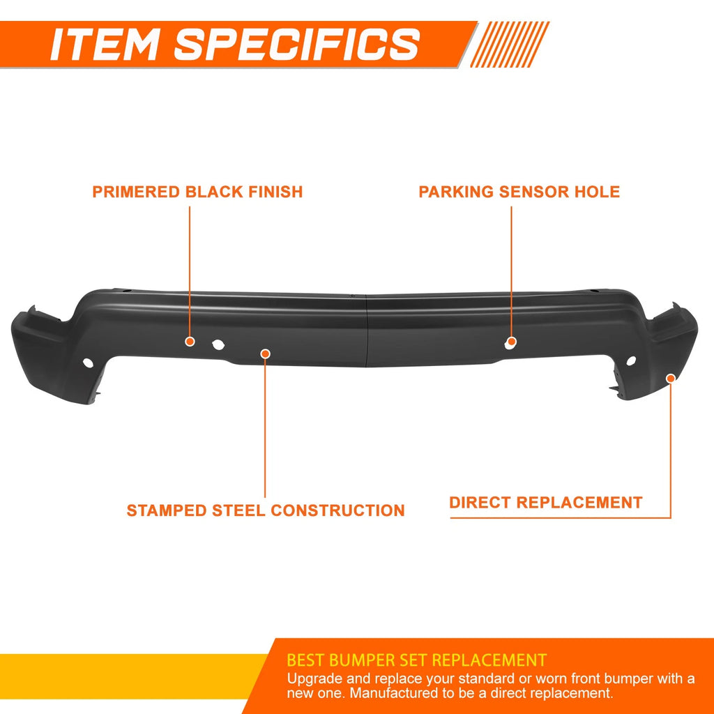 Steel Front Bumper Face Bar for Chevy Silverado 1500 (2022–2025) w/Park Sensor Holes