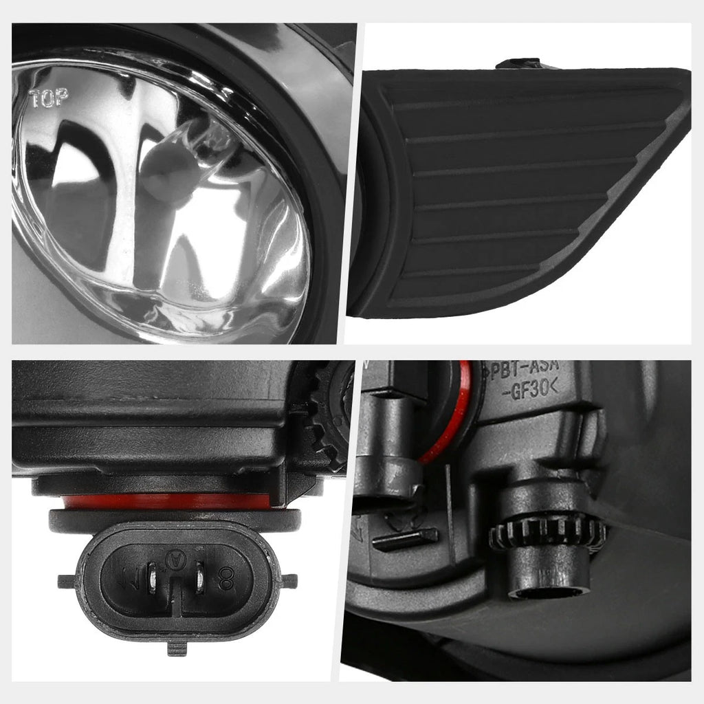 Clear Lens Front Bumper Fog Lights w/Switch & Bezel for Toyota Sienna (2011–2017)