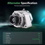 80 Amp Alternator with 6 Groove Serpentine Pulley for Honda Accord (1998–2002)