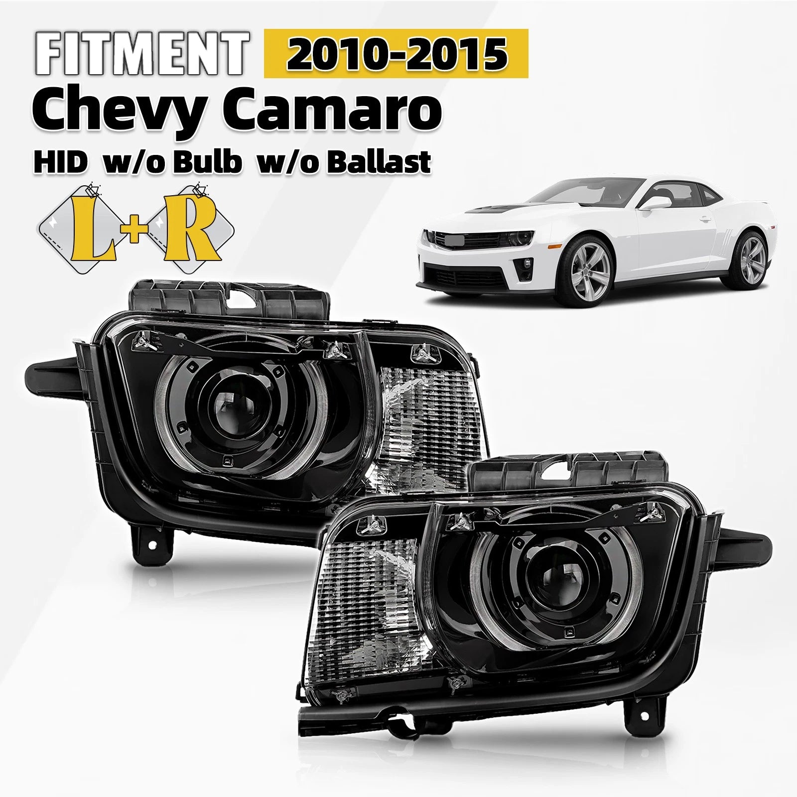 HID/Xenon Headlight Set for Chevy Camaro (2010–2015) Left + Right
